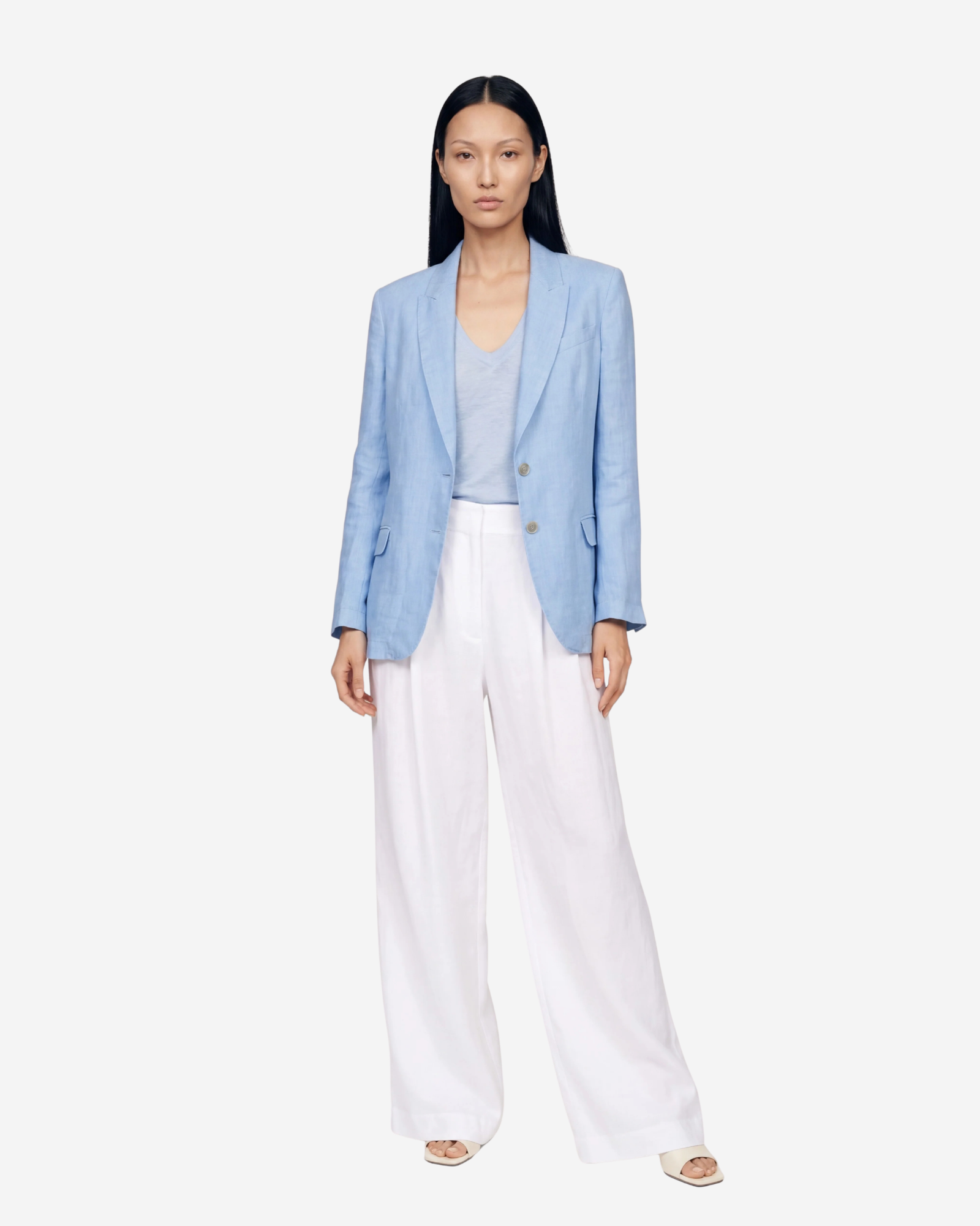 Linen Tailored Jacket Placid Blue