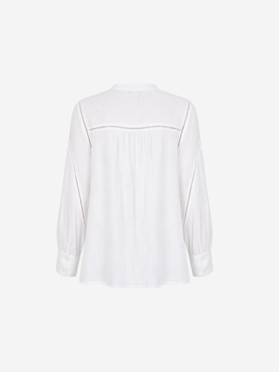 Linen Long Sleeve Women Shirt White
