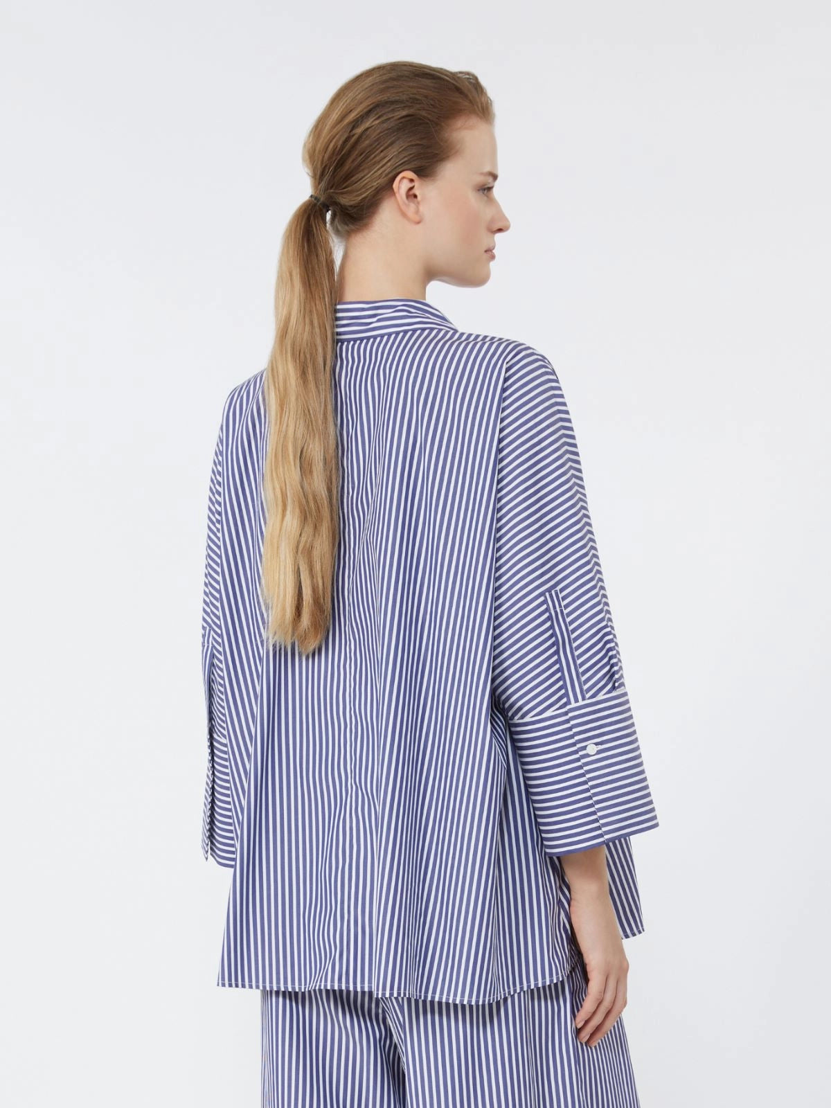 Cotton poplin oversize shirt Navy