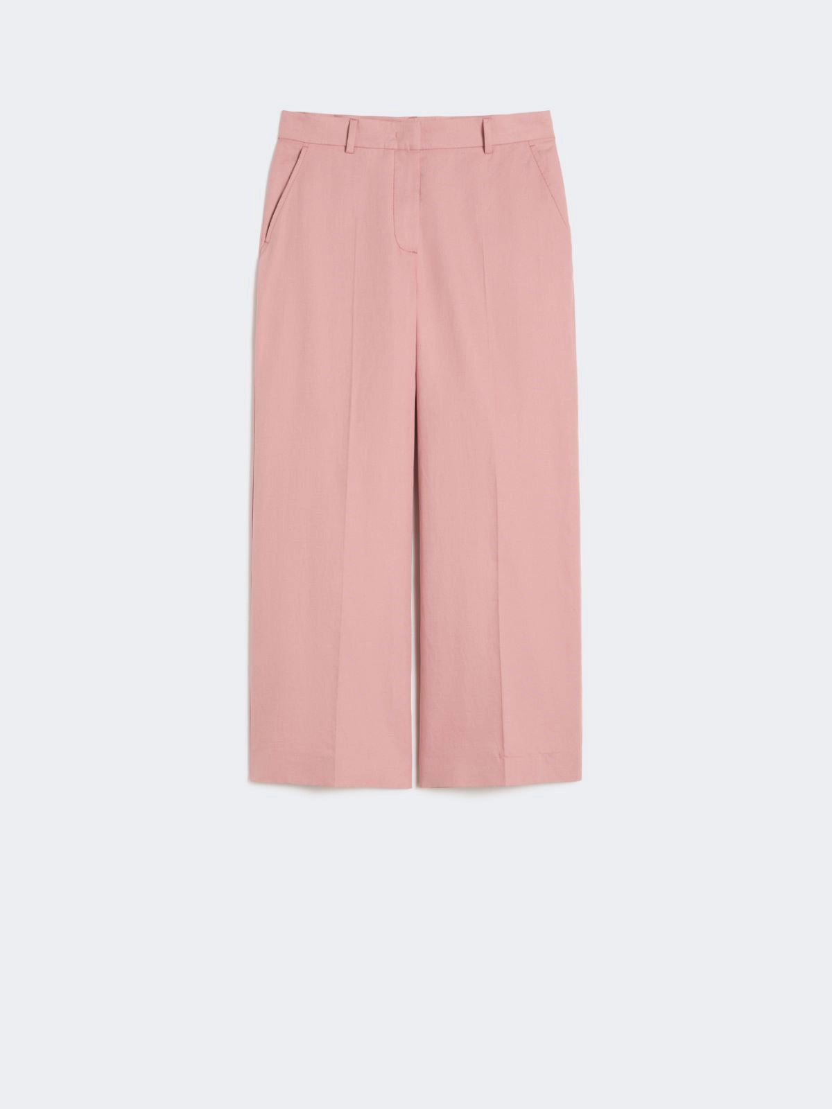 Cotton and linen canvas trousers Antique rose