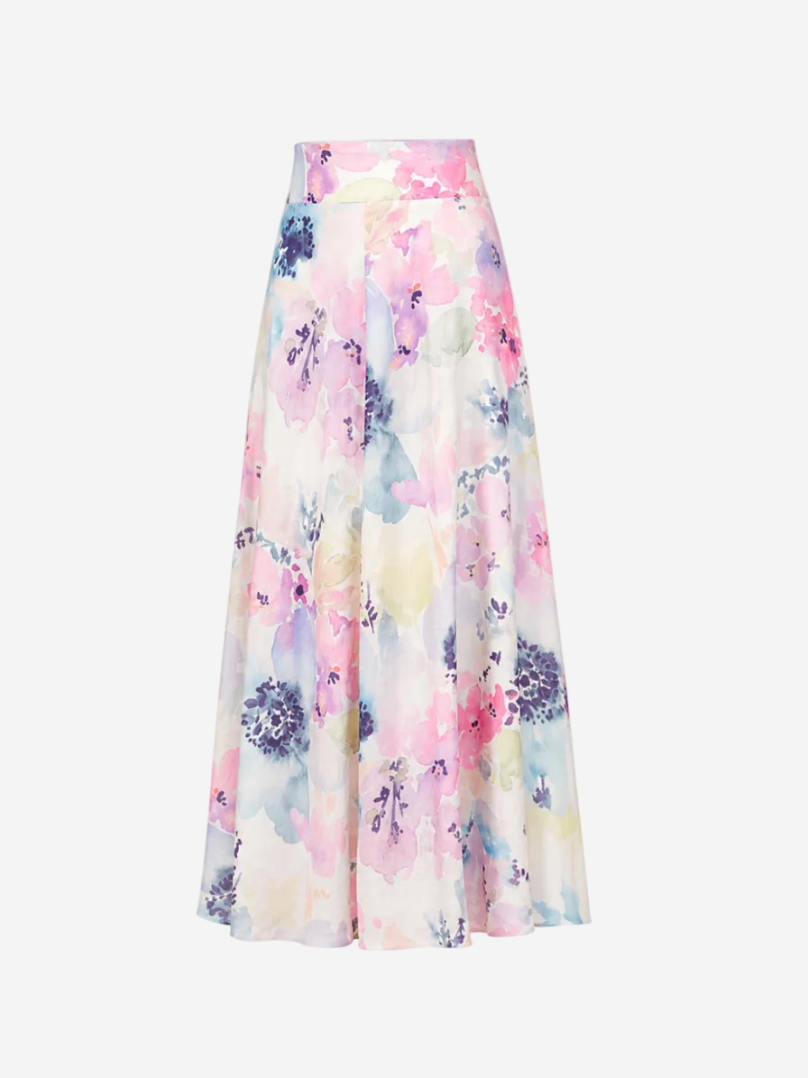 Printed Linen Maxi Skirt Printed Fabric