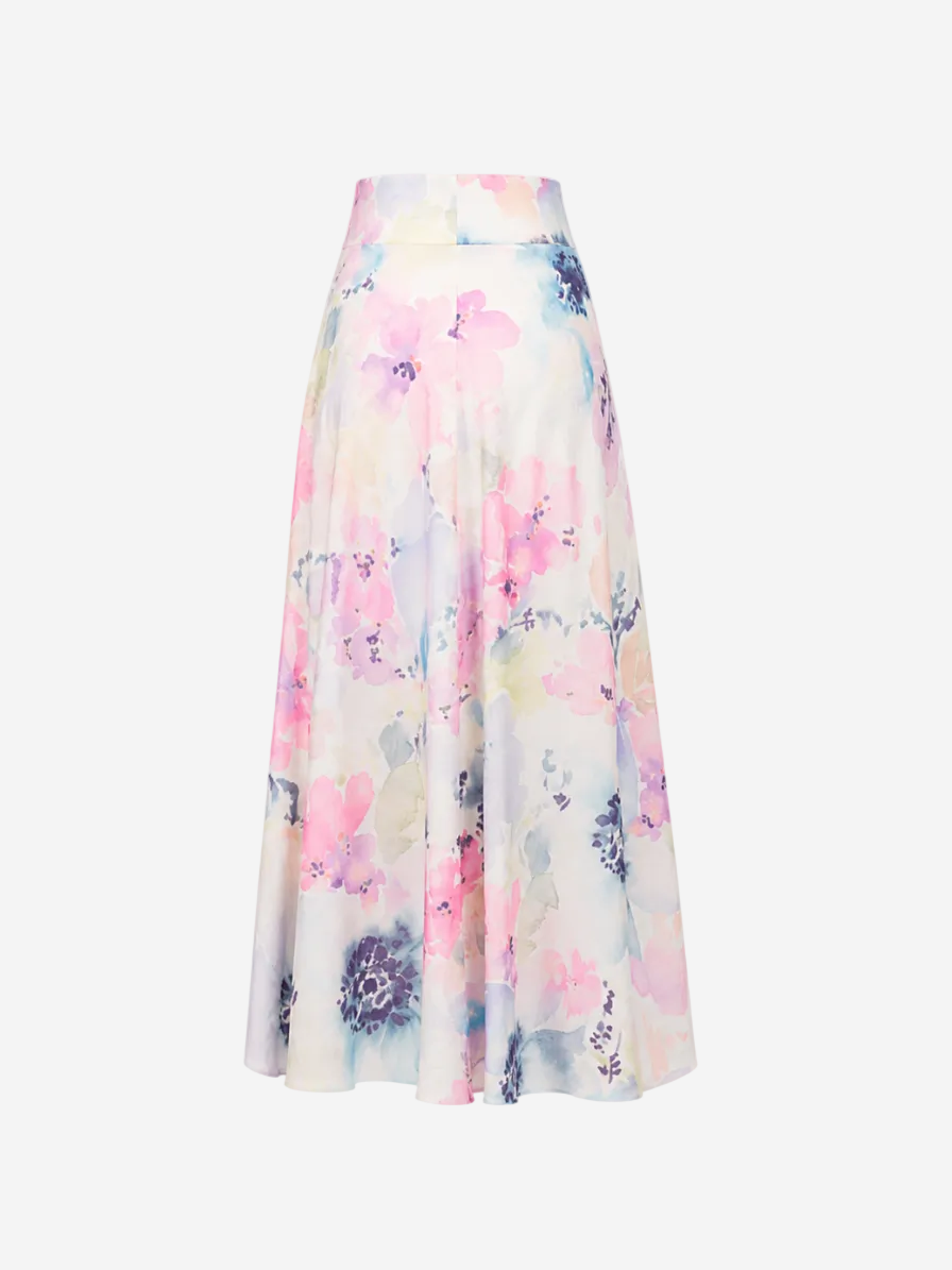 Printed Linen Maxi Skirt Printed Fabric