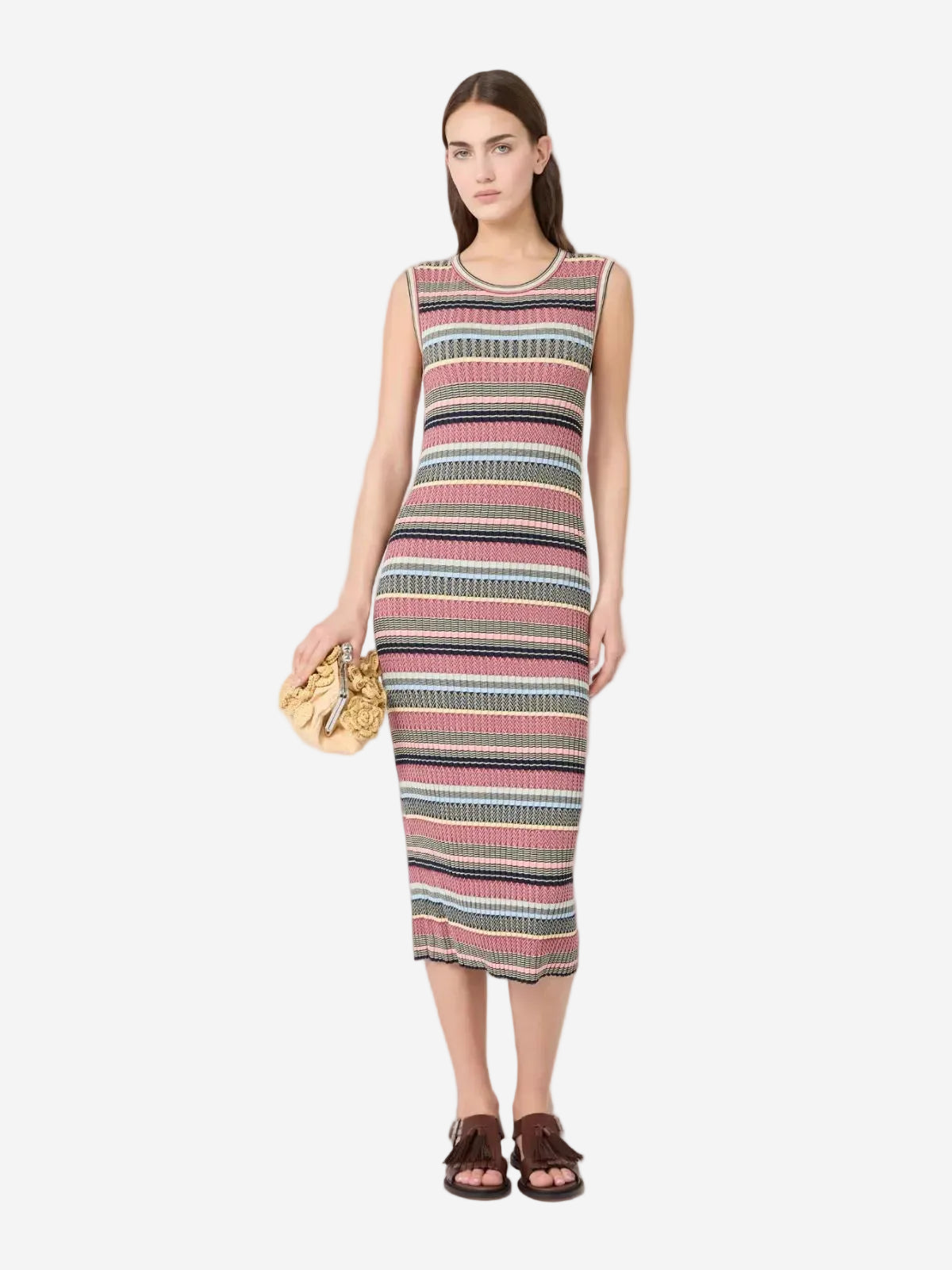Viscose yarn midi dress Multicolour