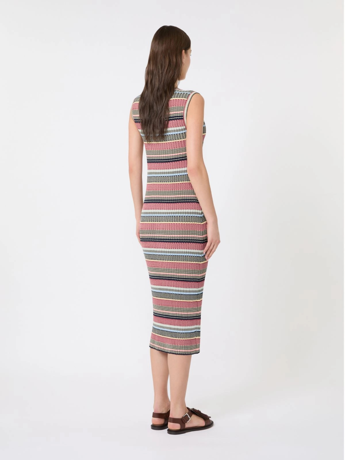 Viscose yarn midi dress Multicolour