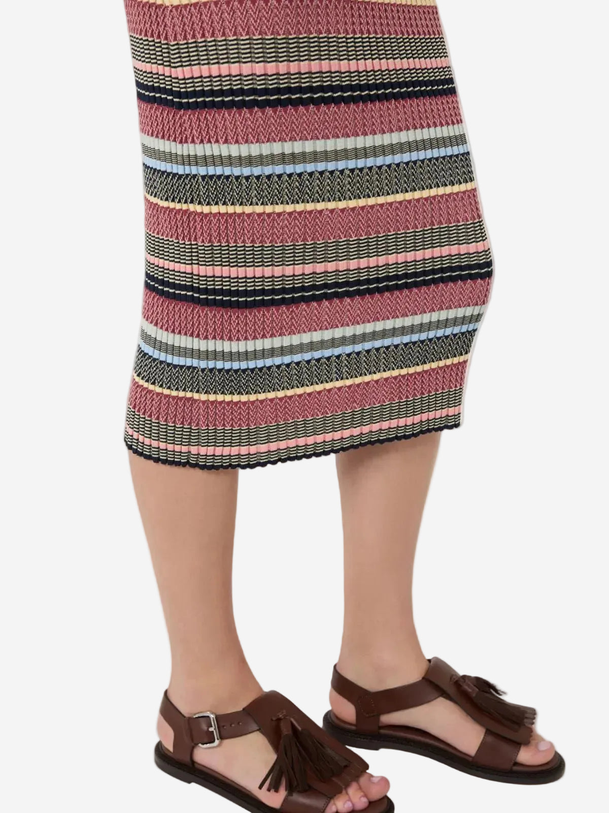 Viscose yarn midi dress Multicolour
