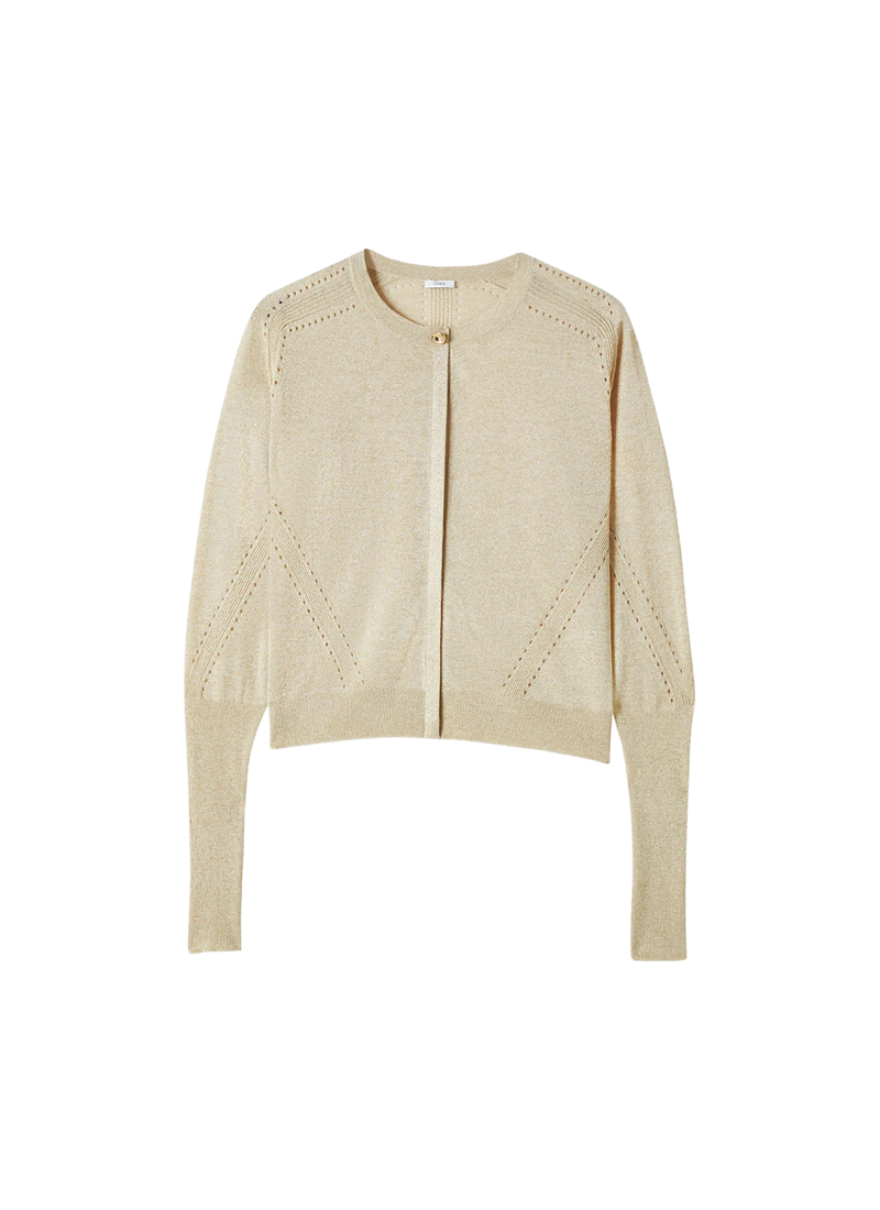Tasse Lurex Knit Cardigan Gilt