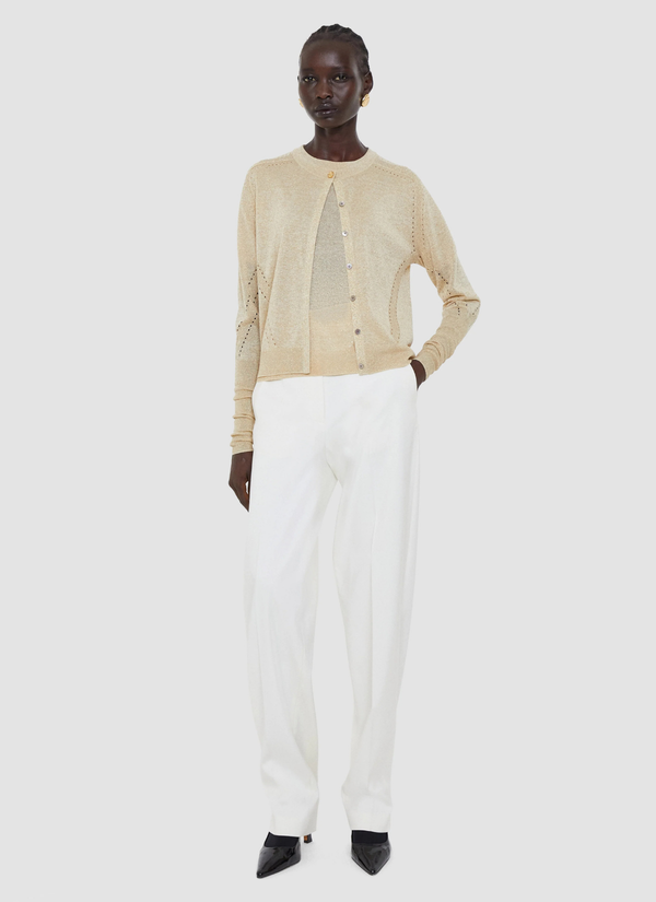 Tasse Lurex Knit Cardigan Gilt