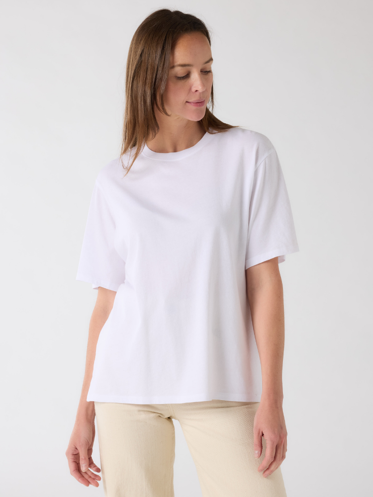 Boxy Fit Organic Cotton T-shirt WHITE