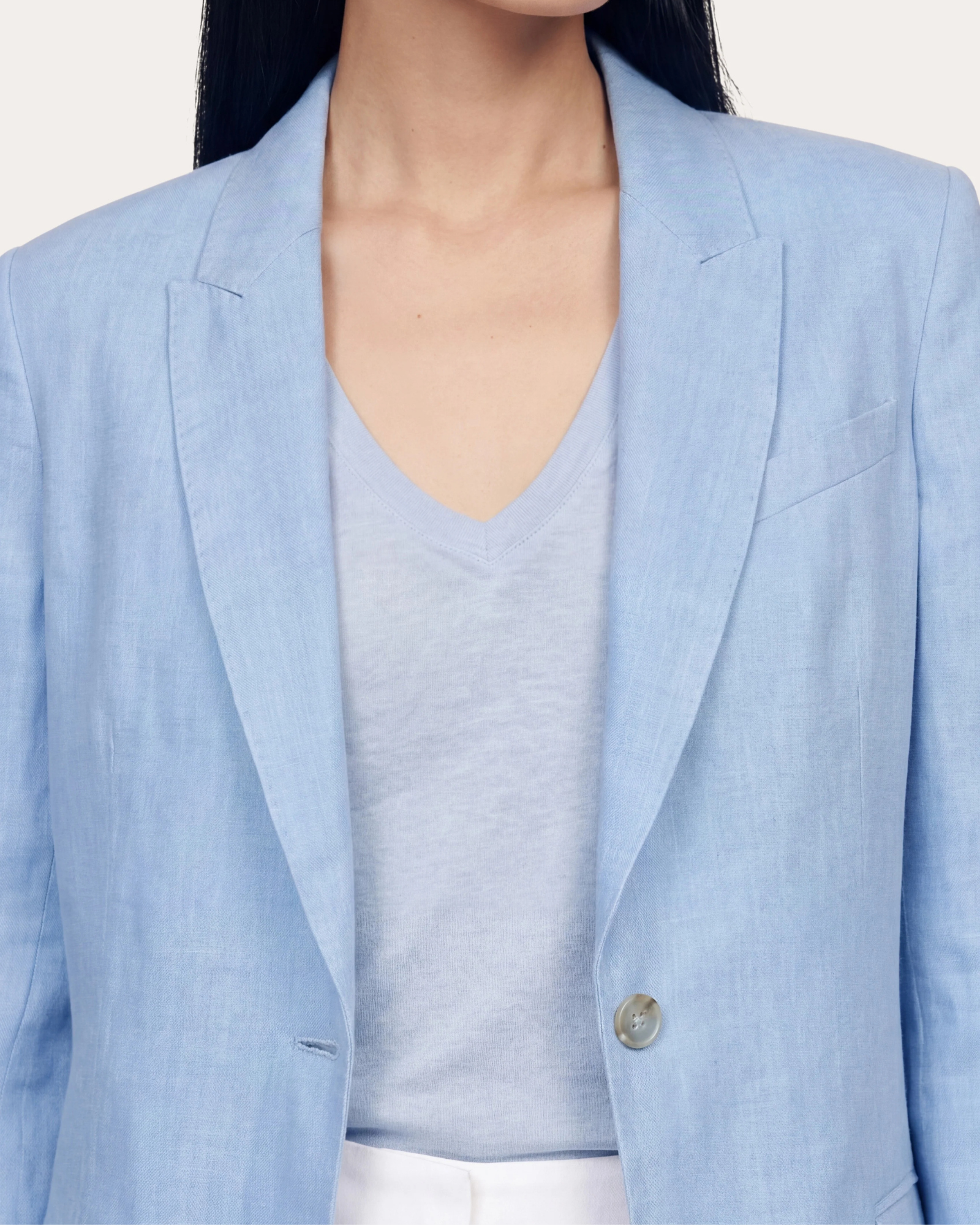Linen Tailored Jacket Placid Blue