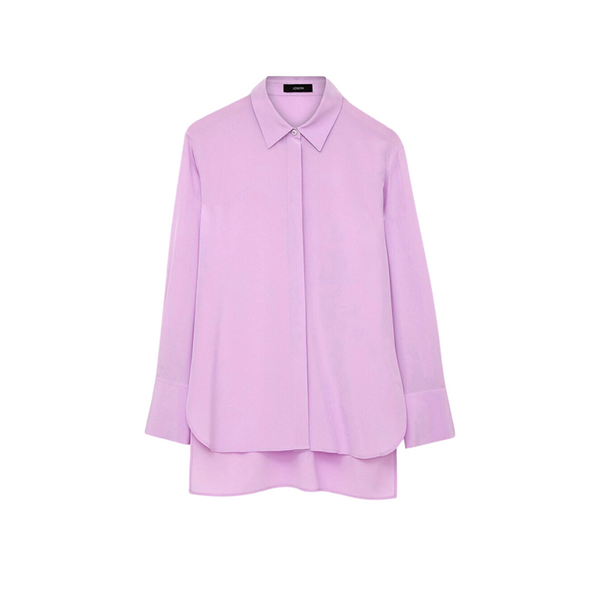 Silk Crepe de Chine Bold Blouse in Pink