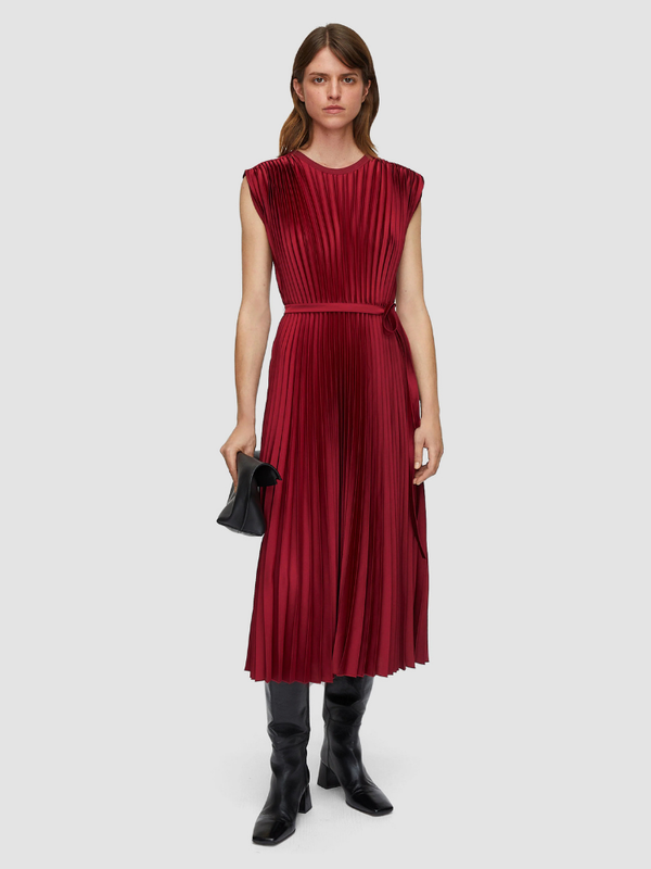 Volta Pleated Dress Red