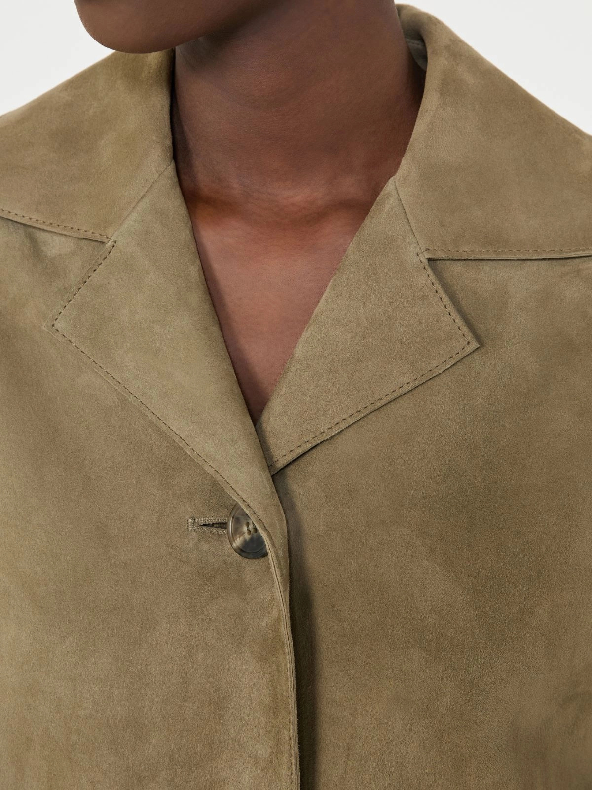 Palchi Suede Cropped Jacket Mud