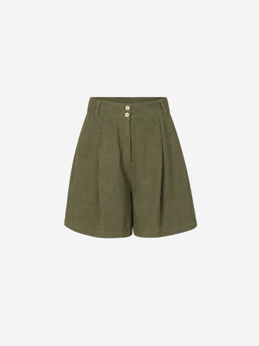 Linen Bermuda Shorts Khaki