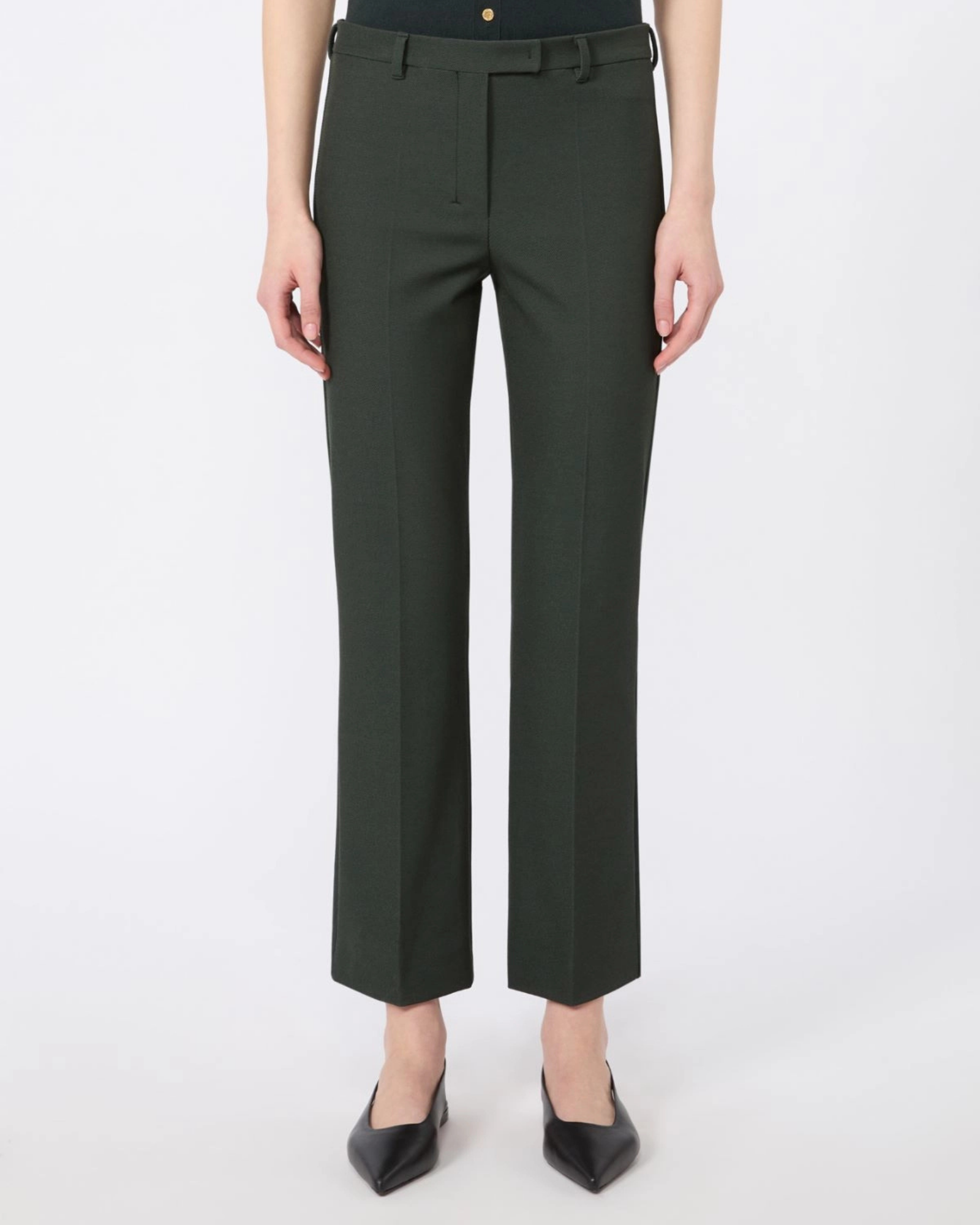 Cotton blend bi-stretch trousers Green