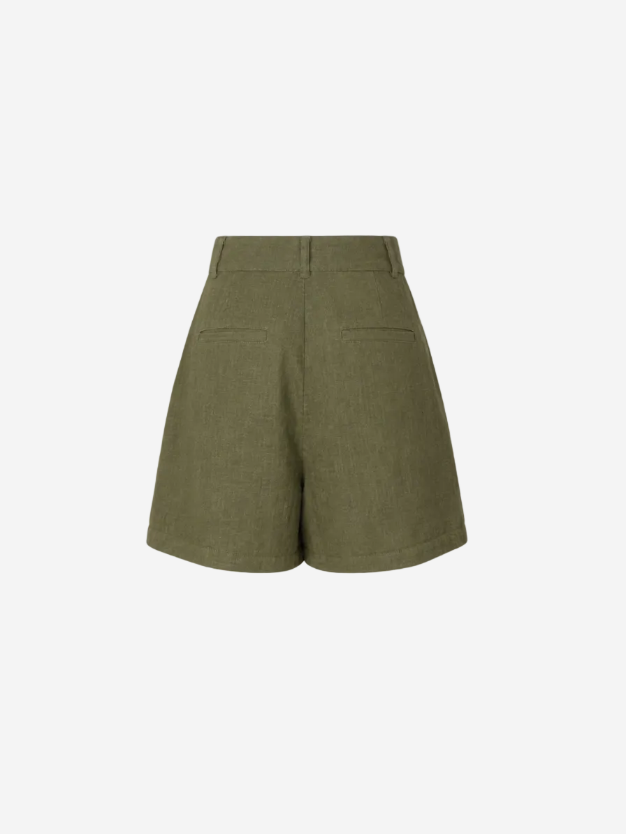 Linen Bermuda Shorts Khaki