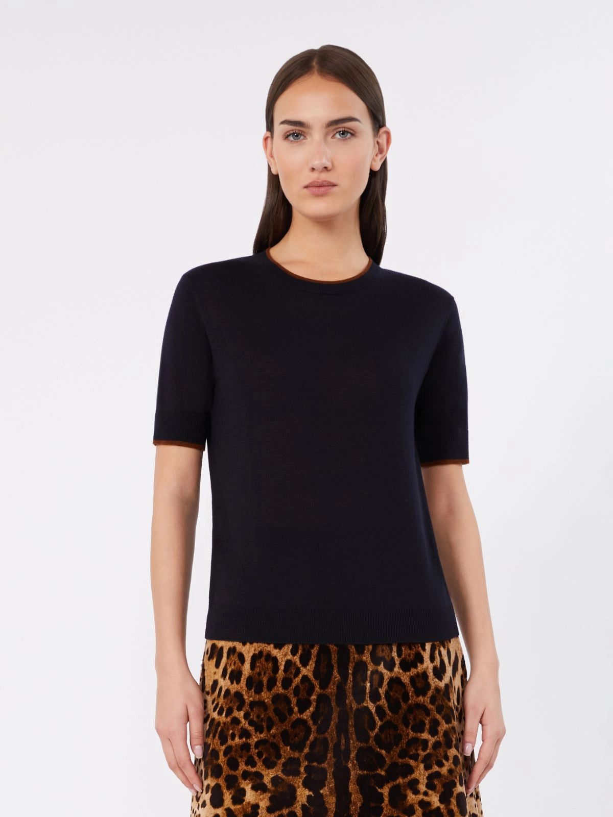 Silk and wool knit sweater ultramarine