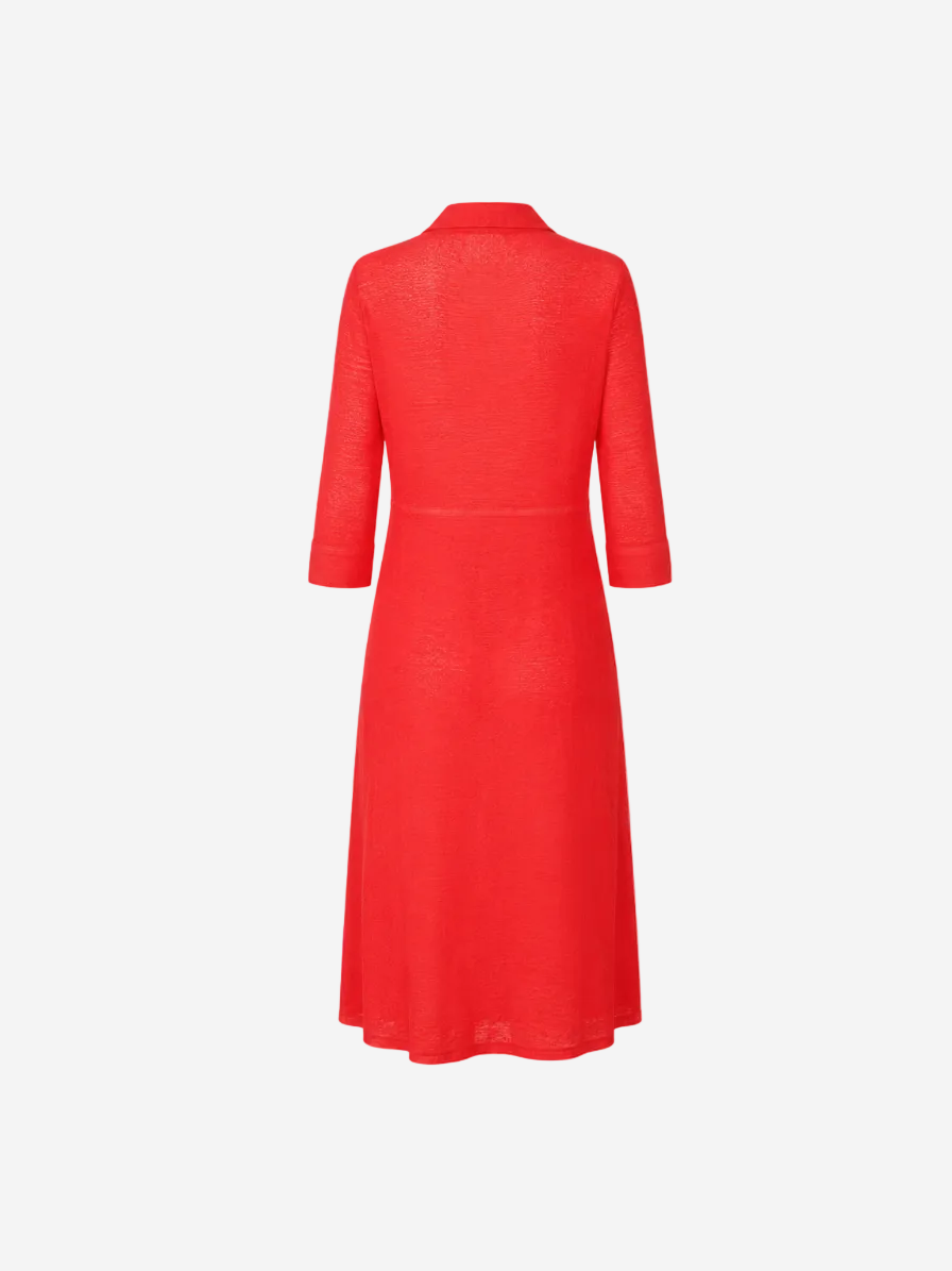 Linen Long Sleeve Maxi Dress Anemone Soft Pink