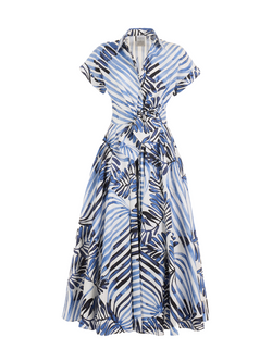 Drareen Short Sleeve Tie front Dress