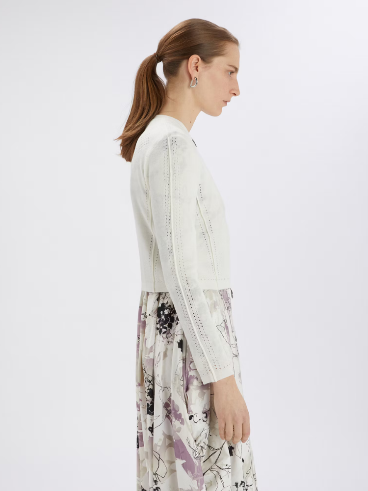 Skitter Zip Cardigan White