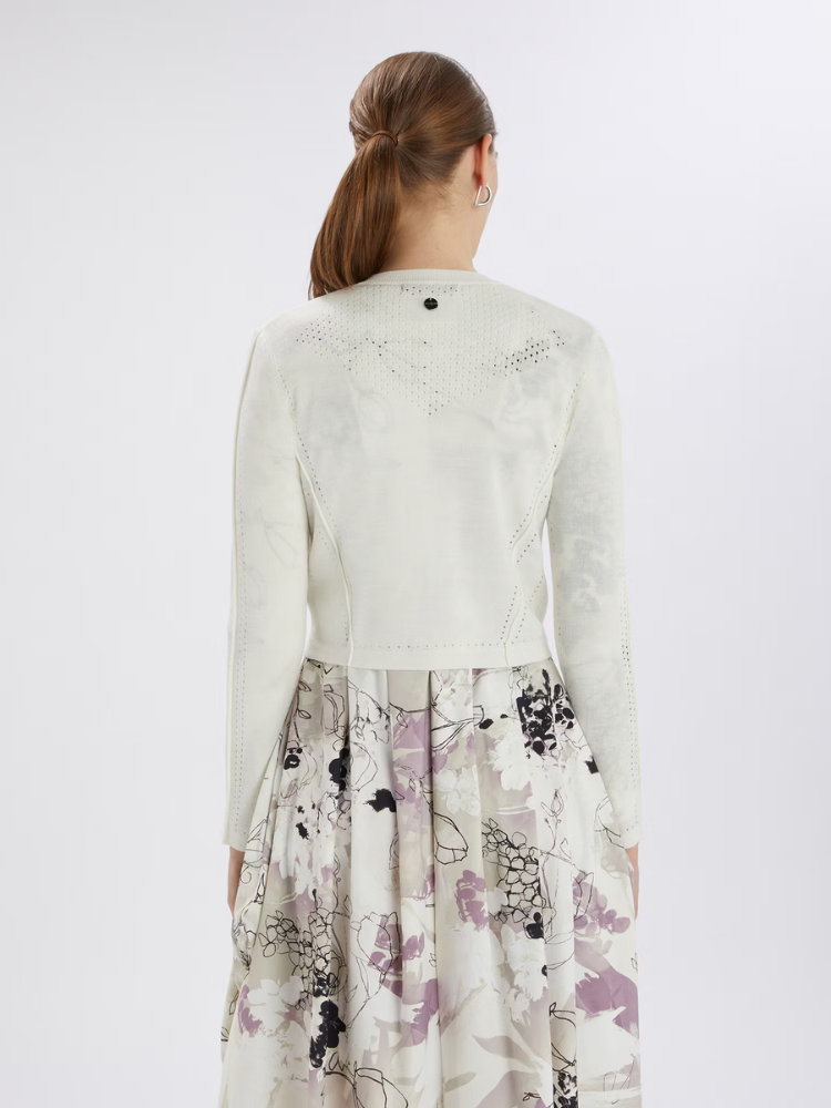 Skitter Zip Cardigan White