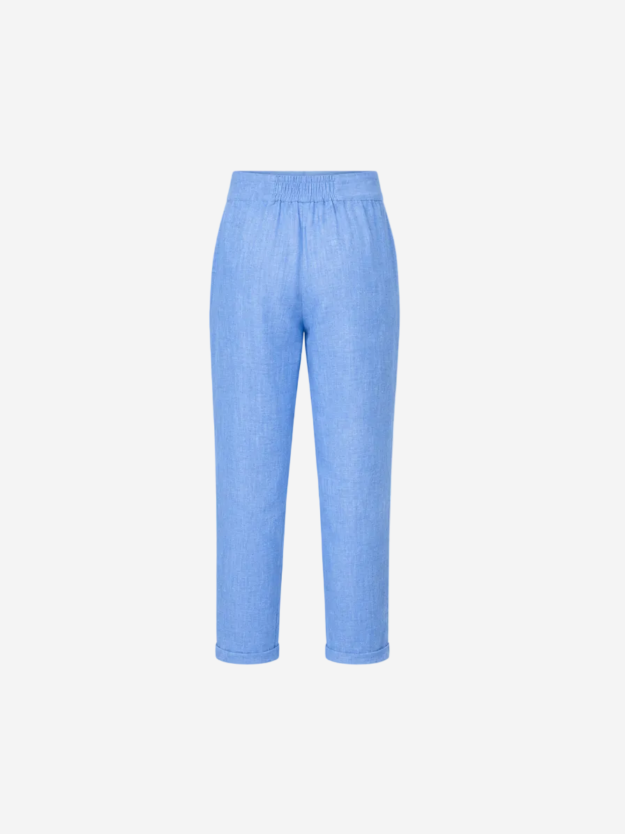 Linen Wide-Leg Trousers Pacific Soft