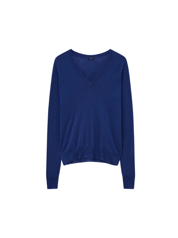 V Neck Longsleeve Cashair Blue