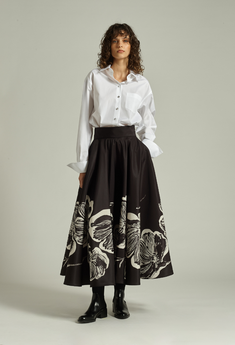Tabba Floral Print Skirt Multi