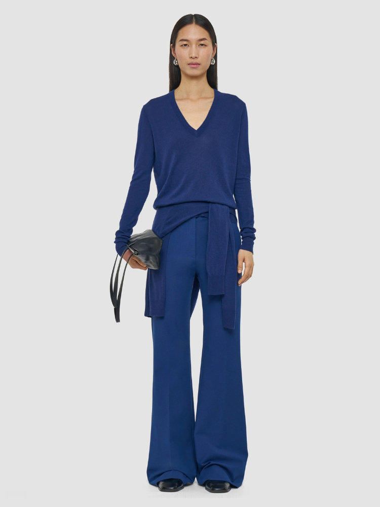 V Neck Longsleeve Cashair Blue