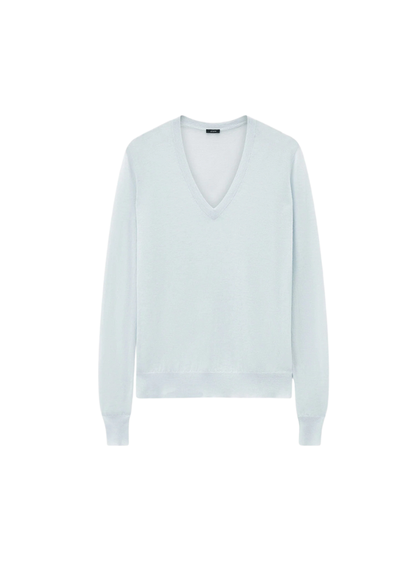 V Neck Longsleeve Cashair Light Blue