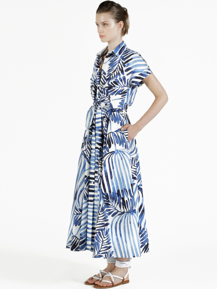 Drareen Short Sleeve Tie front Dress