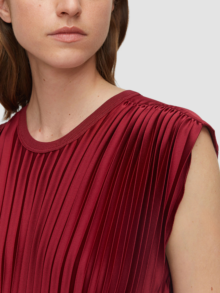 Volta Pleated Dress Red