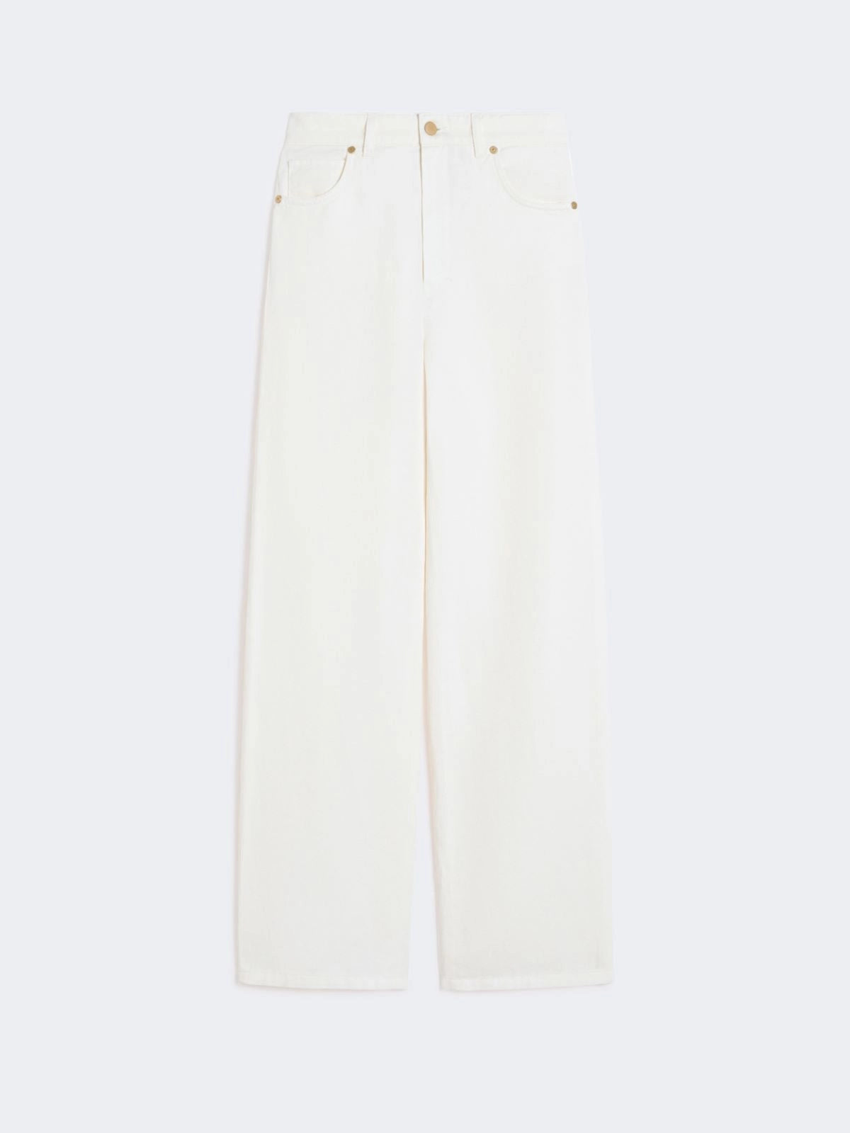 Cotton and linen 5-pocket trousers White