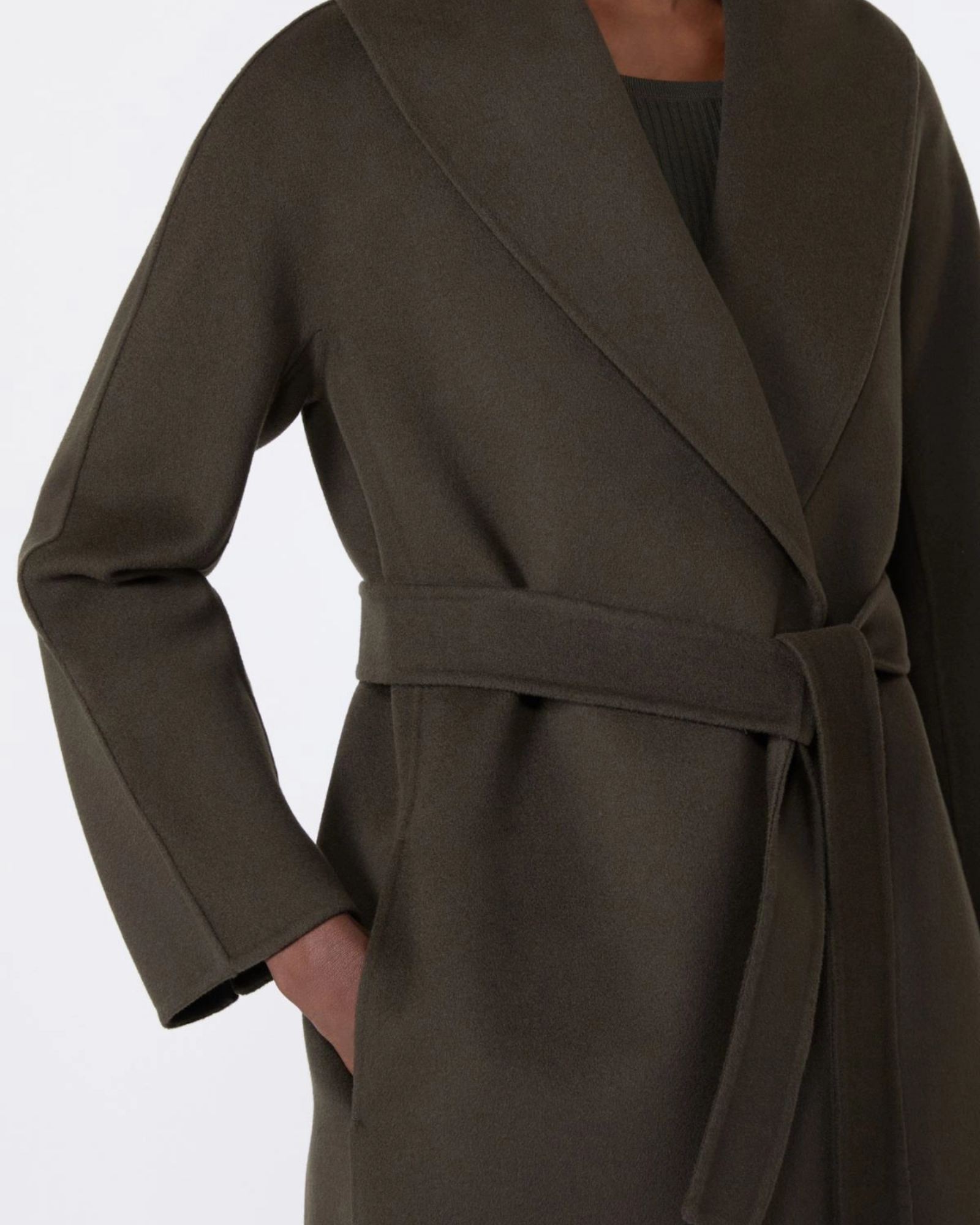 Virgin wool double-faced coat Kaki