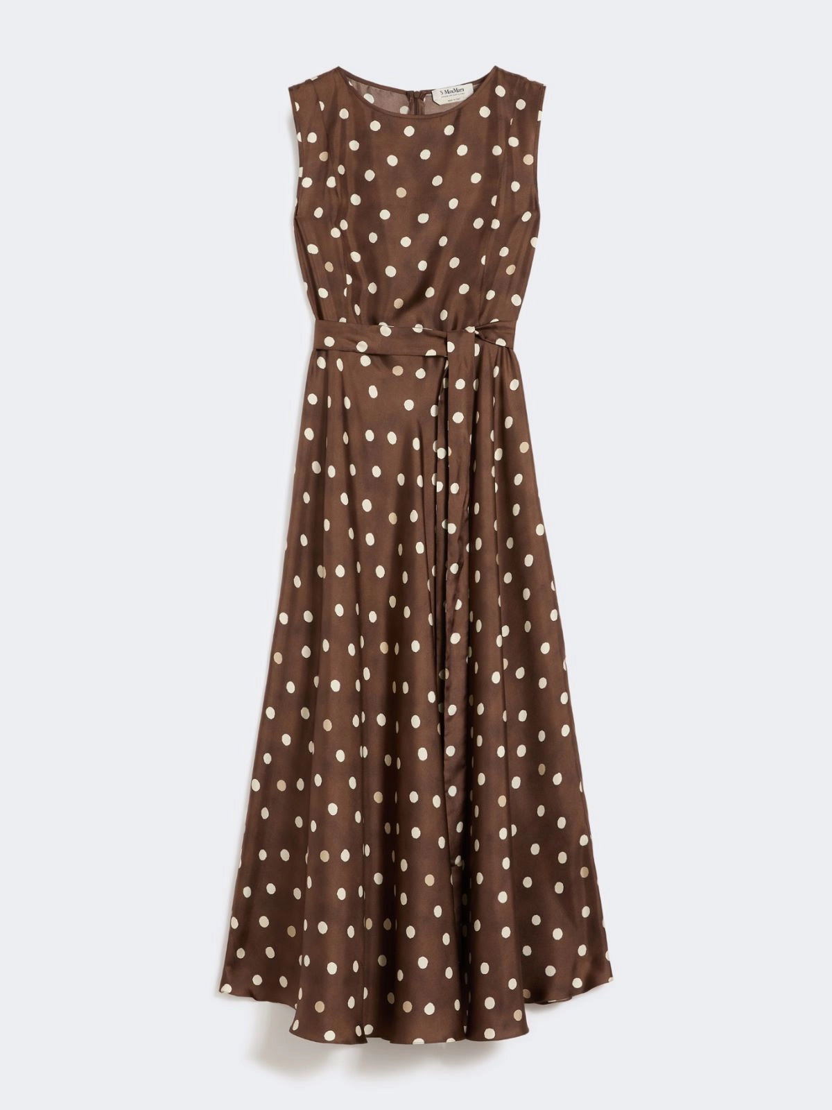 Patterned twill dress Brown