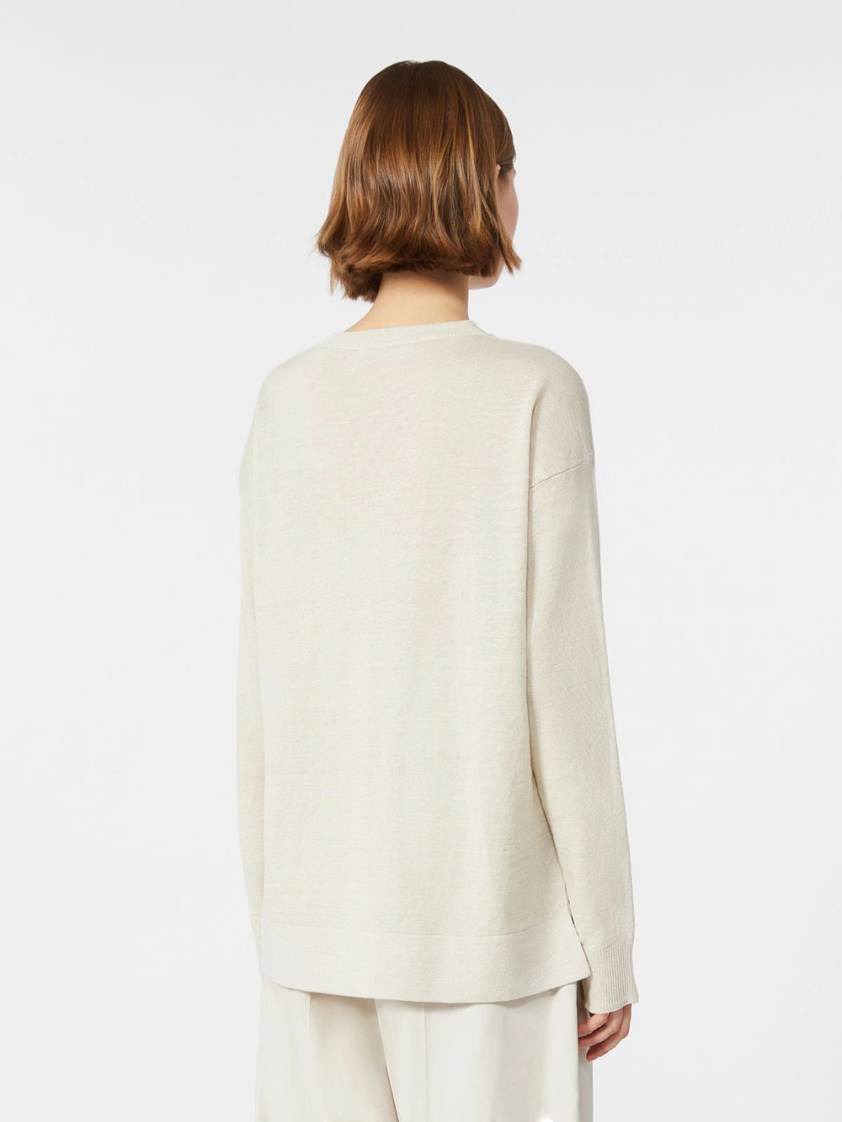 Linen yarn sweater Ivory