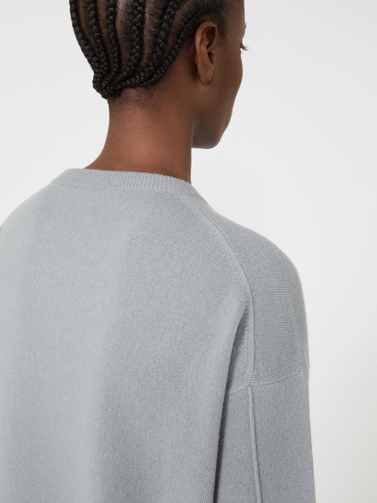 Boxy-fit wool and cashmere sweater Light blue