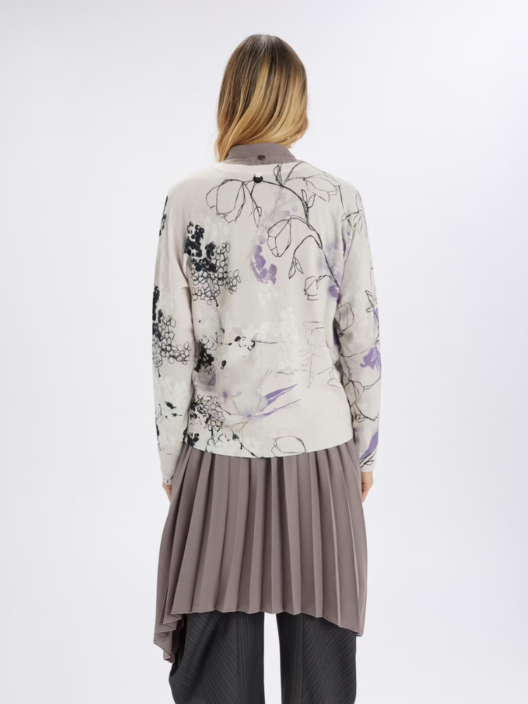 Amuse V-Neck Sweater Floral Print