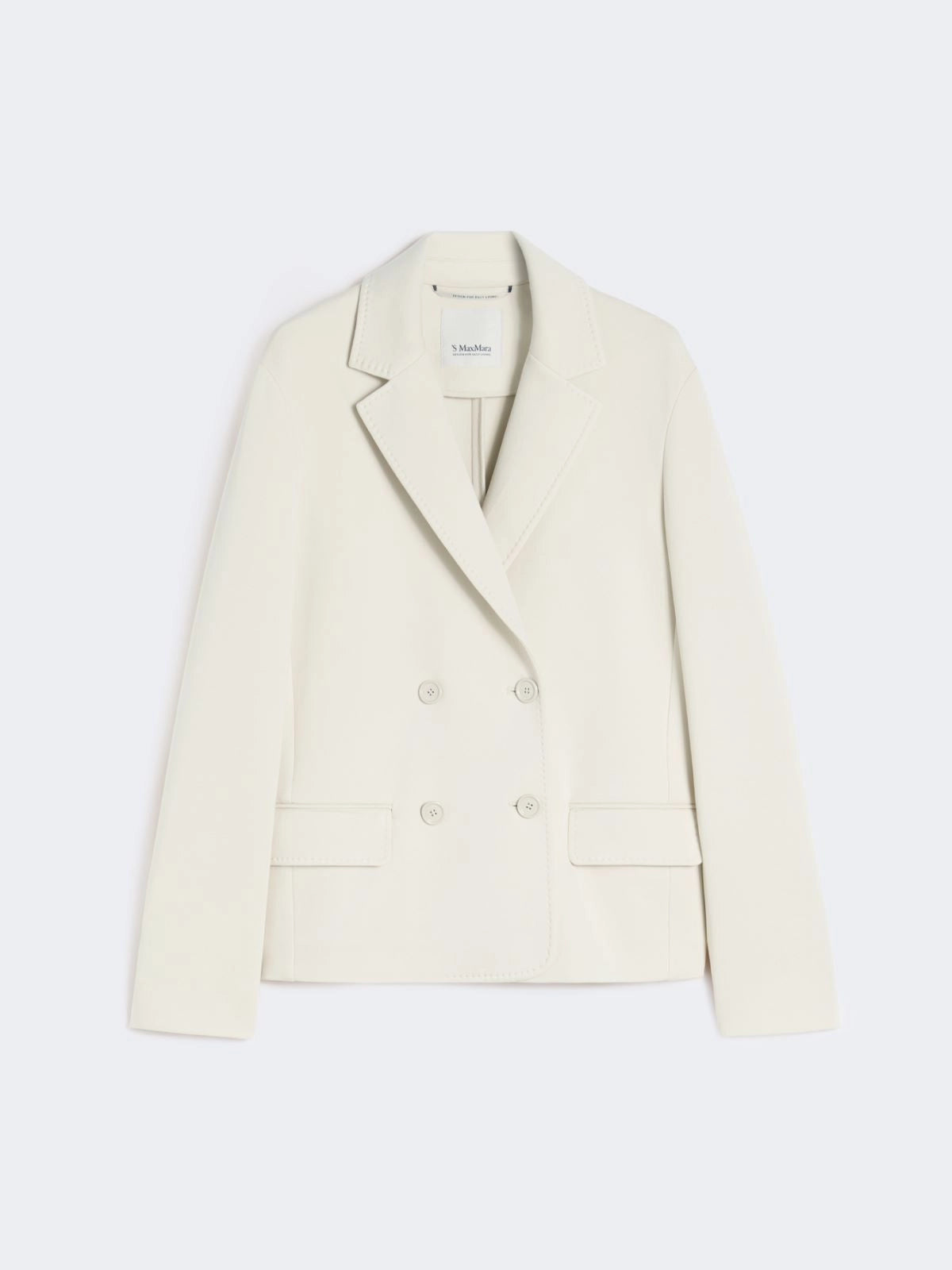 Double-breasted scuba jersey jacket Beige