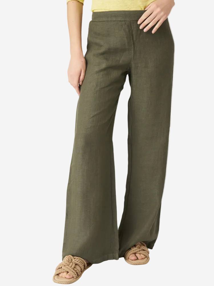 Wide Leg Linen Pants  GREEN