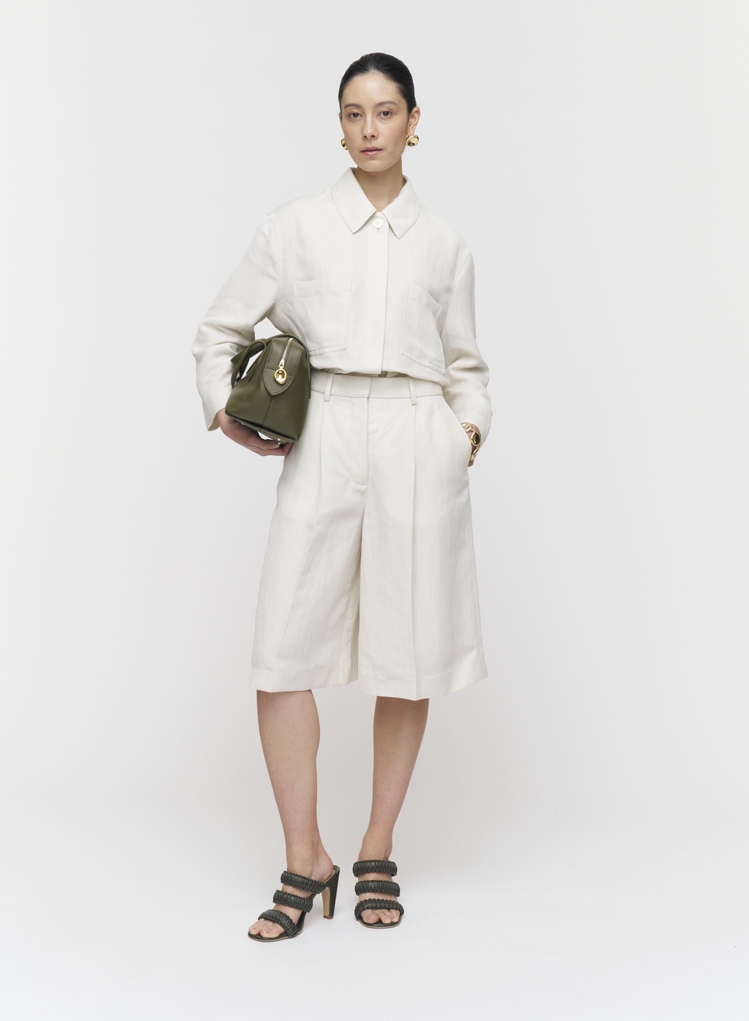 Centa Linen Blend Shorts Wax