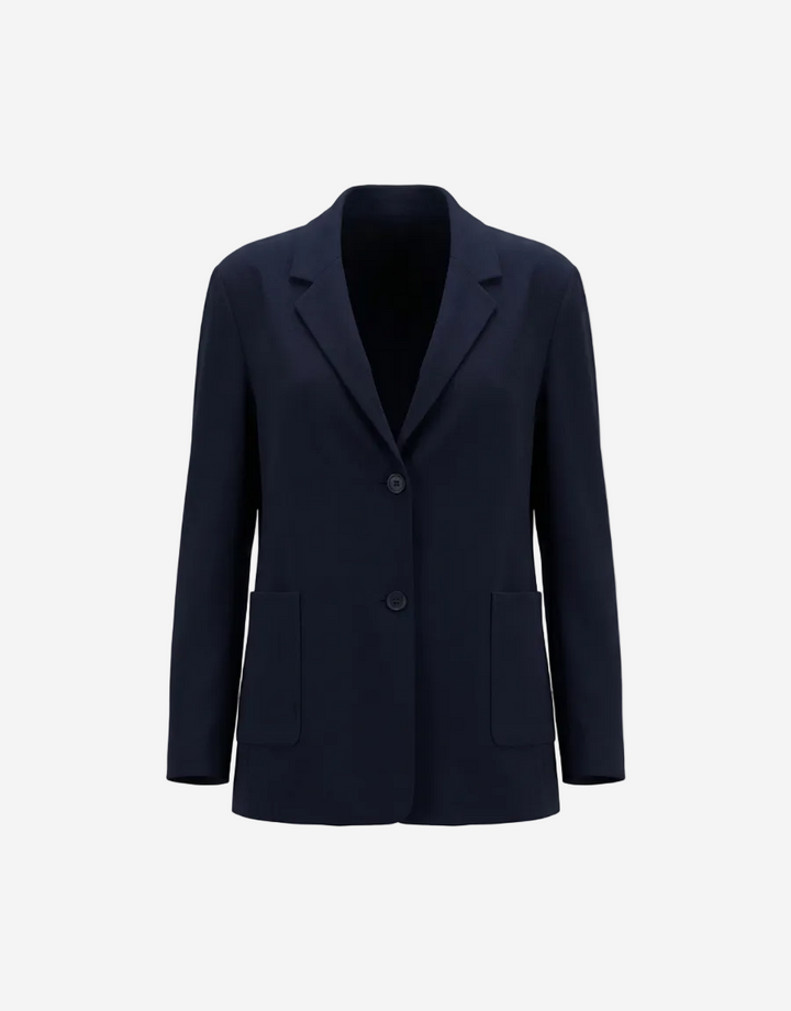 Navy blue blazer on a white background