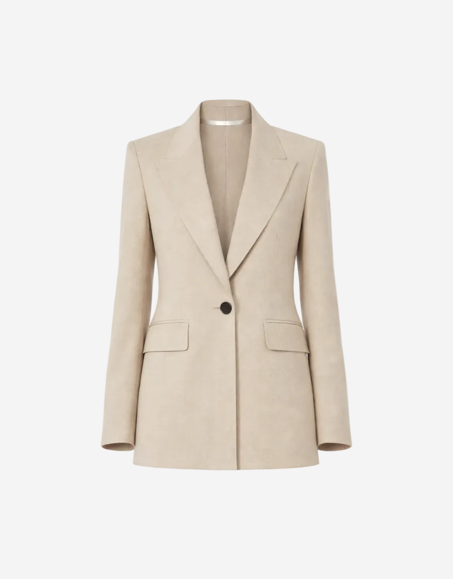 Beige blazer on a white background