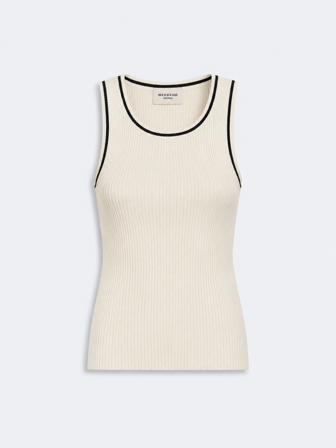 Viscose stretch knit tank Ecru With Edge