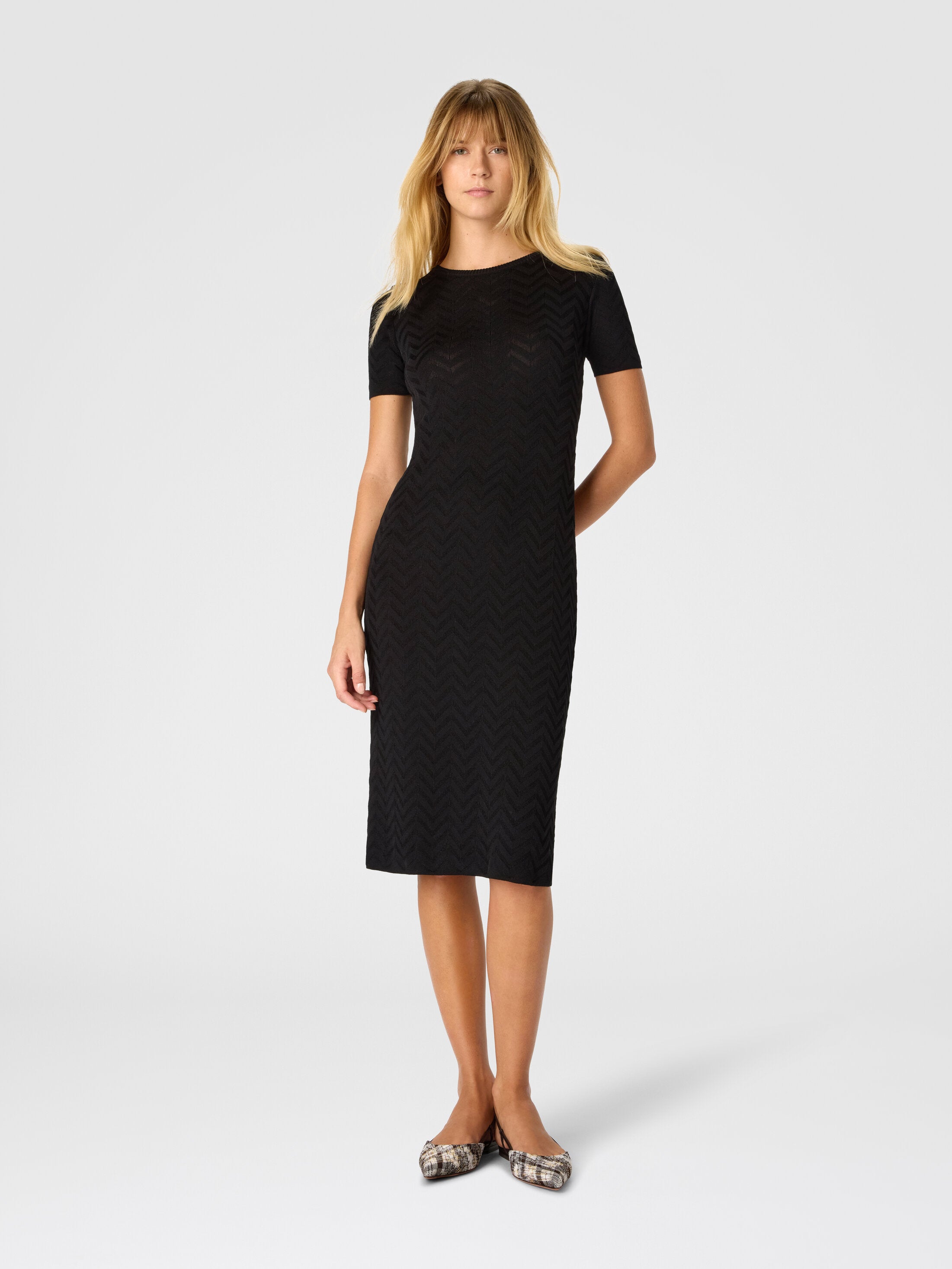 Longuette Dress Cotton Viscose Chevron