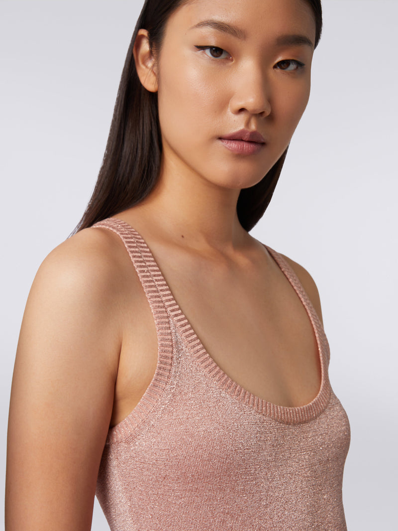 Lurex Tank Top in Shell Pink
