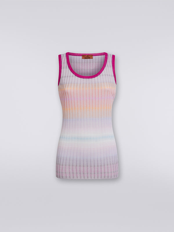 Ombre Knit Tank in Pink Multicolour