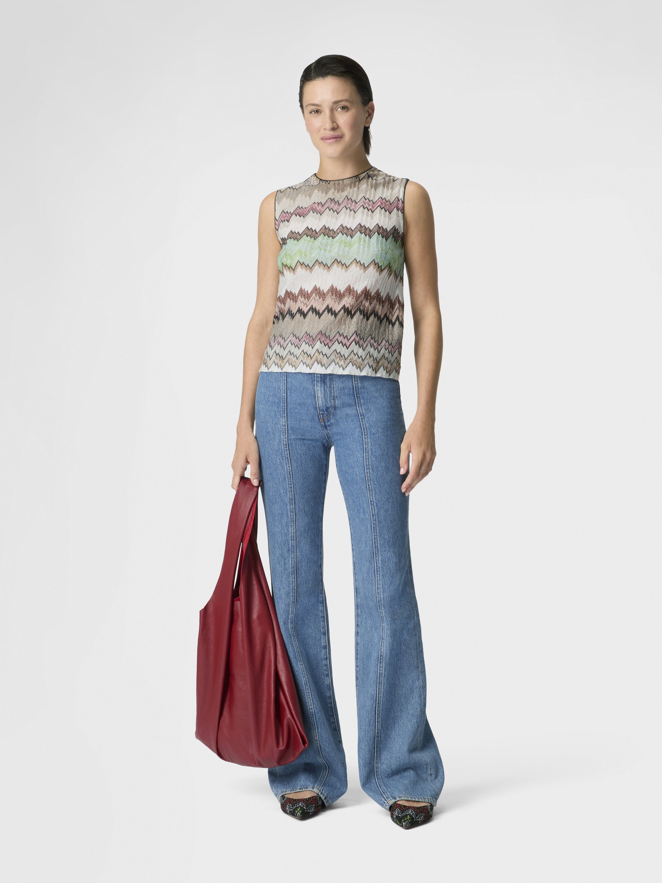 Sleeveless Zig Zag Top