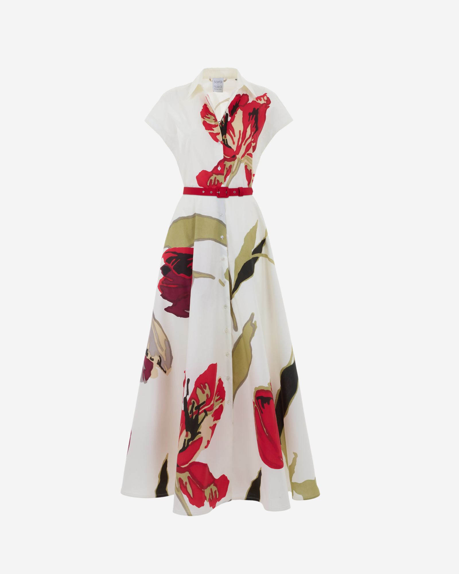 Floral patterned dress on a white background