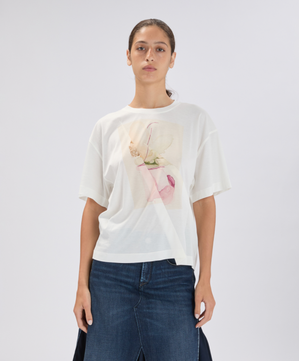 Fronthy Printed  T-shirt | Artistic Pink