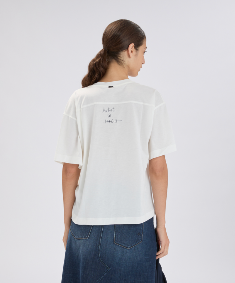Fronthy Printed  T-shirt | Artistic Pink